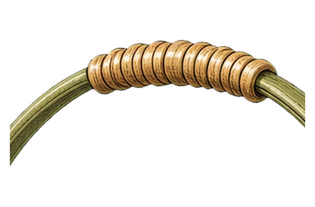Zentrale Bambusumwicklung am Matcha Griff